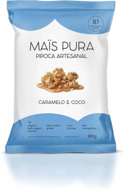 Mais Pura Pipoca Artesanal Maïs Pura Sabor Caramelo & Coco 100G