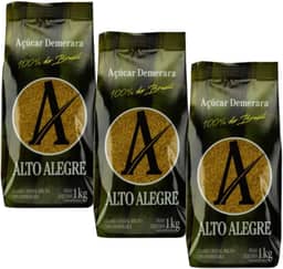 Açúcar Demerara 3kg (3x1kg) – Natural, Levemente Dourado e Ideal para Cafés, Sucos, Chás e Receitas Saudáveis