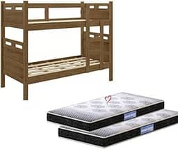Beliche Duas Camas Jaspe Solteiro com 2 Colchões Espuma D20 - cor: Castanho
