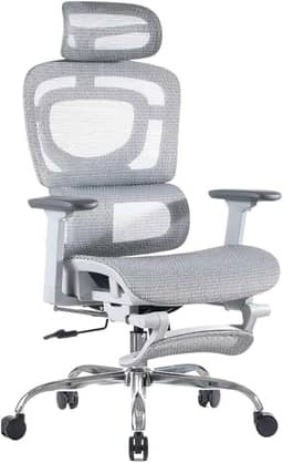 Cadeira De Escritório Ergonômica Mônaco Wt07 Luvinco Malha Respirável Com Suporte Lombar Adaptável Apoio Para Pés Retrátil Encosto Ajustável Seis Posições Suporta 200kg