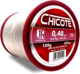 JR Pesca Linha Monofilamento Chicote 0,40mm 18.5LB 695m Transparente Alta Resistência Durável