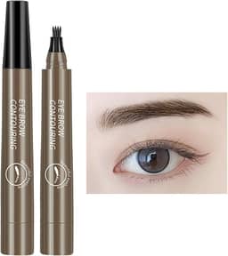 Caneta para sobrancelha à prova d'água | sobrancelha para sobrancelhas selvagens, secage rápida, sem manchas, líquido-Cor Marrom Cinza