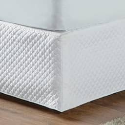 Casaborda Enxovais Saia para Cama Box Queen 150 Fios Matelada Quadriculada Branco