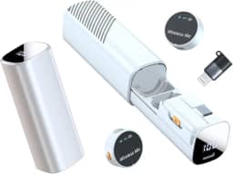 microfone de Lapela Sem Fio, Com Estojo Recarregável, Cancelamento de Ruído, 50m Alcance, 30h Bateria, Compatível com iPhone, Celular (Type-C/Lightning), para Gravação, Live e Reuniões (Branco)