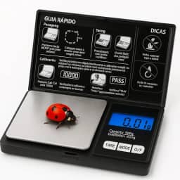 Balança Digital de Precisão 0,01g a 500g Compacta e Portátil com Visor LCD - " Função Tare" 2 Pilhas Inclusas, Facilidade e Praticidade em um Só Lugar