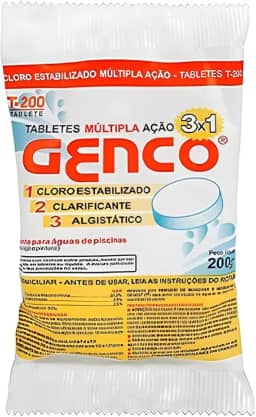 Tabletes T-200 Ação 3 Em 1 Pedra Cloro Estabilizado Genco