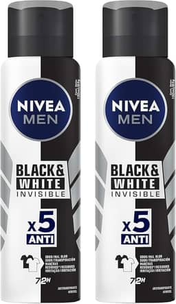 Kit NIVEA Desodorante Aerosol Men Black&White Invisible - 2 unidades