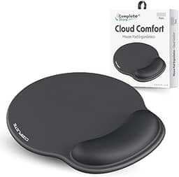 Mouse Pad Cloud Comfort Ergonômico Premium, Apoio de Pulso em Gel, Base Antiderrapante, Costura Reforçada, Superfície Suave e Precisa, Ideal para Escritório, Home Office ou Gamer - CompleteTech®