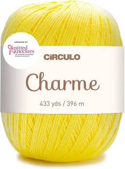 Fios Charme 100% algodão em 10 opções de cores. Adequado para agulhas de 2,5 mm a 3 mm e gancho de crochê de 3 mm a 4 mm. Ótimo uso para projetos de costura e artes e artesanato (Amarelo)