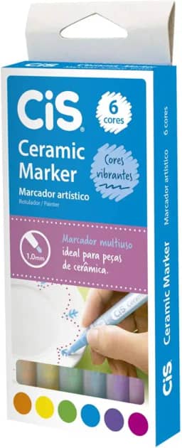Marcador Multiuso CIS Ceramic Marker, Estojo com 6 unidades sortidas
