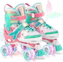 Patins 4 Rodas Roller Ajustavel Lindo Criança, Infantil patins para iniciantes, Com rodas iluminadas