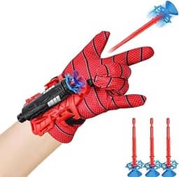 Kit Conjunto Luva Lançador De Teia Com Dardos Ventosa Brinquedo Infantil Homem Aranha Spider Herói Diversão Para Crianças