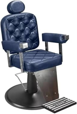 Cadeira de Barbeiro Marri Dubai, Cadeira Giratória e Reclinável para Barbearia e Salão de Beleza, Estrutura em Aço Reforçado, Estofamento Premium, Base em Metal e Apoio para Pés (Preta)