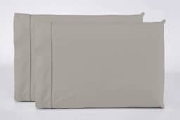 Kit 2 Fronhas Avulsas Percal 400 Fios Ponto Palito 100% Algodão (Beige)