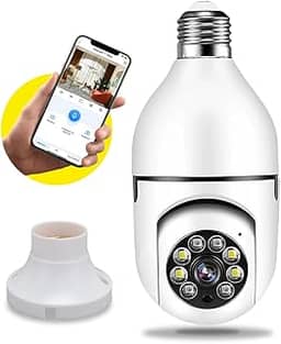 Câmera lâmpada de Segurança externa, Wi-fi Ip com visão noturna Detecção Movimento Full hd 1080p, Prova d'água Infravermelho 360° giratória,bidirecional áudio