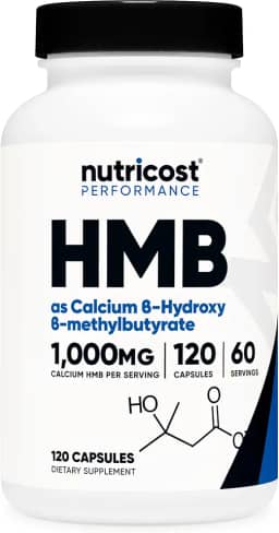 Nutricost HMB (Beta-Hidroxi Beta-Metilbutirato) 1000mg (120 cápsulas) - 500mg por cápsula, 60 porções - Sem glúten e não OGM