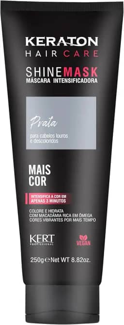 Keraton, Máscara matizadora hidratante, Trata e colore, Para cabelo loiro e descolorido, Shine Mask, 250g, Prata