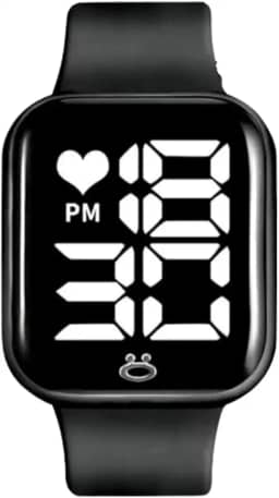 Relogio Digital Masculino Display LED Quadrado Silicone Preto Leve Data Hora Simples Uso Presente Casual Elegante