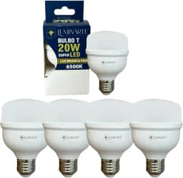 Kit Lâmpadas Led Bulbo 20w E27 Branco Frio Bivolt Inmetro Luminarte (Kit 5 Unidades)