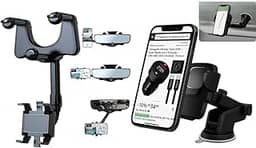 Suporte Veicular para Celular – Ventosa Ultra Forte, Rotação 360° e Antivibração, Ideal para Uber, Waze e GPS