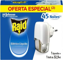 Raid Repelente Elétrico Líquido Anti Mosquitos 1 Aparelho + 1 Refil De 32 9 Ml