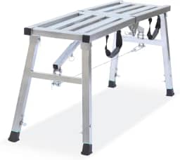 Plataforma de trabalho com altura ajustável plataforma de andaime portátil de aço 172 kg, capacidade de carga, 99 x 12, escada dobrável, banco de pintura para drywall (96,5 cm)