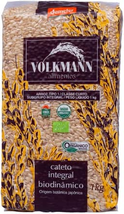 Arroz Cateto Integral Orgânico Biodinâmico Volkmann 1kg