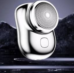 Mini Barbeador EléTrico PortáTil À Prova D'áGua De Dupla Finalidade Tipo C De Carga Aparador De Barba De Bolso - Prateado