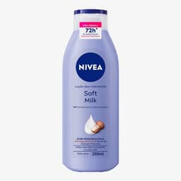 NIVEA Hidratante Desodorante Soft Milk 200ml - Hidratação para pele seca, com textura leve e sensação de suavidade que deixa a pele macia, cheirosa e hidratada por 48h