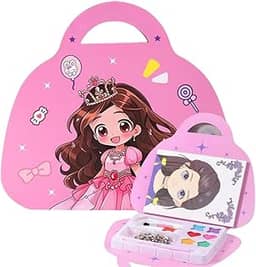 Maleta de Atividades Infantil Princesas – Pintar, Decorar e Brincar com Adesivos e Pedrinhas | Brinquedo Educativo e Criativo para Meninas | Presente Dia das Crianças e Natal