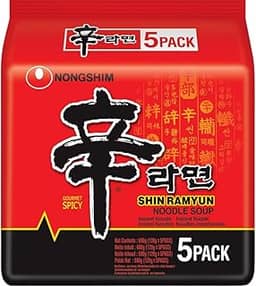 Kit Macarrão Oriental Lamen Shin Ramyun Carne e Legumes Nongshim 110g - 5 Pacotes