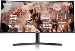 Monitor Gamer | Pichau Nexus 34 Neo | 34' Curvo VA Ultrawide WQHD 165Hz 1ms | FreeSync G-Sync | PG-NXS34NEO-BL02