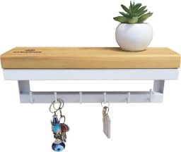 Porta Chaves Strassis Design SD-5006 Metal e Madeira Cor: Branco