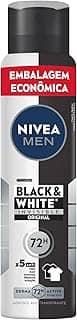 NIVEA MEN Desodorante Masculino Antitranspirante Aerossol Black & White Invisible Original 200ml - Protege por 72h e evita manchas nas roupas