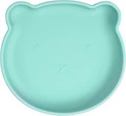 Freso Baby Prato Alimentação de Bebê Introdução Alimentar BLW Infantil Silicone Livre de BPA Atóxico Fácil Higienização Ventosa Alta Sucção Urso Verde