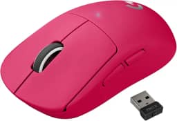 Mouse Gamer Sem Fio Logitech G PRO X SUPERLIGHT com Tecnologia LIGHTSPEED, Ultraleve 63g, 5 Botões Programáveis, Sensor HERO 25K e Bateria Recarregável - Compatível com POWERPLAY - Rosa Magenta