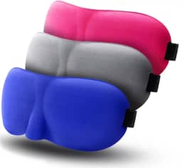 Máscara de Dormir 3D com Espuma de Memória – Bloqueio Total de Luz, Supermacia e Anatômica, Alça Ajustável – Ideal para Viagem, Repouso e Sono Profundo – Cores Sortidas - 01 Unidade