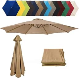 Dossel de substituição para guarda-sol, 16,5/8,8/3 m, 3 m, pano de substituição para guarda-sol de jardim, capa de tecido, para mesa de quintal, jardim, praia, quintal (cor: cáqui, tamanho: 200c