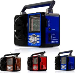 Rádio Portátil Fm/Am Bluetooth Usb Bivolt E Pilha - Caixa De Som 110V/220v Vintage Antigo Retro Recarregavel (Azul)