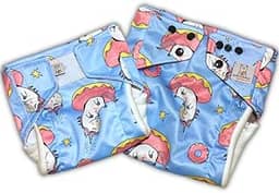 Fralda de Pano Ecológica AURORINHA SUSTENTÁVEL Pocket Coleção PUL Importado Tamanho Único 4kg/18kg (Rosquinha e Unicórnios)