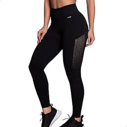 Legging Academia Poliamida Cintura Alta Microfuros Sem Costura Fitness Selene