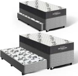Cama Box Solteiro + Colchão de Espuma D33 Ortobom Airtech 100 + Auxiliar de Espuma Unique
