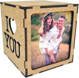 Cubo Porta Retrato Iluminado p dar de presente dia namorados