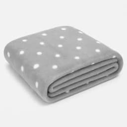 Manta Cobertor Em Microfibra Dyuri Mix 180x200cm Toque Aveludado Estampada Em Bolinhas Poa 1 Peça | ADMIRARE (CINZA)