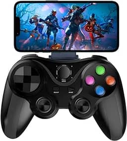 Controle Bluetooth para Celular, iOS, Android, PC, Suporte Integrado, Gamepad Recarregável com Joystick Ergonômico, Compatível com Smart TVs, Jogos Mobile, Ideal para Jogos e Aplicativos G7 (Preto)