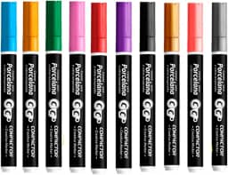 Kit Caneta Para Porcelana Compactor 10 Cores