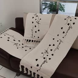 Tapete Para Cozinha Jogo Kit Conjunto Passadeira Com 3 Peças Estampado Desenho Geometrico Frases Algodão Decoração Casa Tear