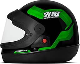 CAPACETE FECHADO PRO TORK SPORT MOTO 788 PRETO - VERDE TAM. 56