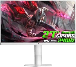 Monitor Gamer SuperFrame Orbit Plus, 27 Pol, Quad HD, 240Hz, IPS, 1ms, 115% sRGB, FreeSync/G-Sync, Suporte Articulado, HDMI/DP, Branco, SFOFW-27240-QHD-PRO