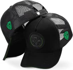 Boné Trucker Preto com Emblema Pecuária Country Preto/Musgo